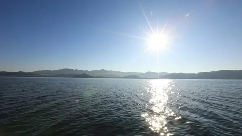 Sunlight reflection over the lake Video stock 306040605