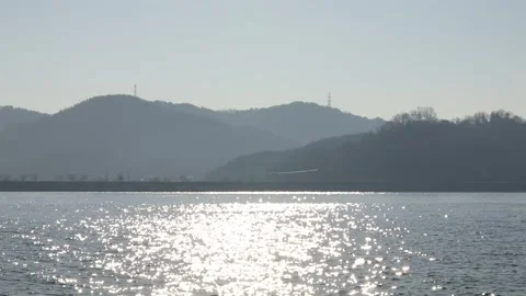  sunlight reflection over the lake Stock Footage 306040612