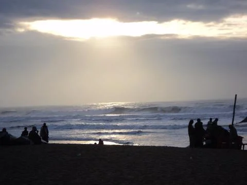 Sunlight Reflection on Sea Waves Stock Photos