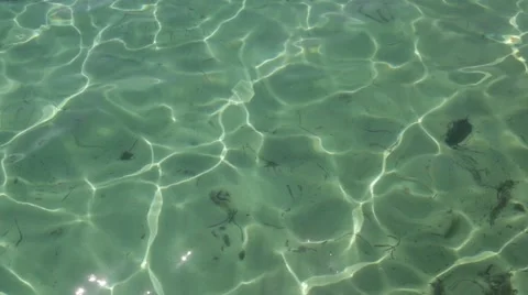 Sunlight reflection in tourquoise green sea water Stock Footage 58907225
