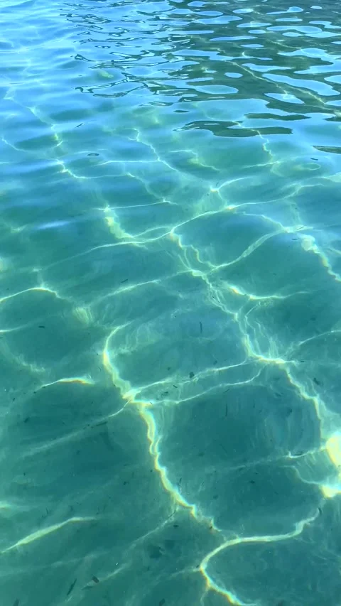 Sunlight Reflections on Clear Turquoise Water with Gentle Ripples Stock Footage 310210060