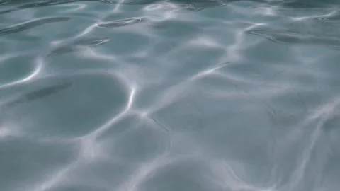 Sunlight Reflections Dancing on Gently Rippling Clear Blue Pool Water Stock Footage 339086860