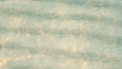 Sunlight Reflections on Sand of Ocean Floor Below Shallow Water Near Shore Stock Footage 120331107