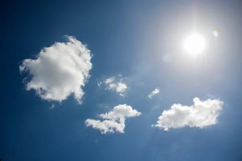 Sunlight reflex on clouds Stock Photos