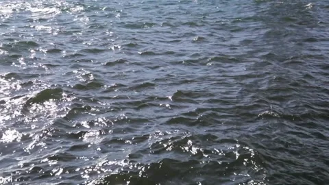Sunlight shimmering off Lake Superior waves, Duluth, Minnesota, USA Stock Footage 313364638