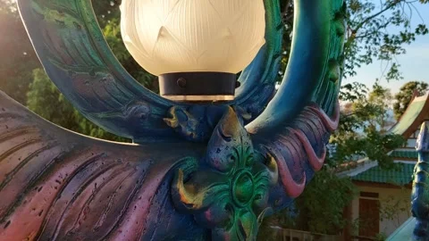 Sunlight shines on the lamp Stock Footage 297860341