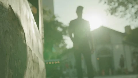 Sunlight Shining on an Old Wall in the Streets of Lisbon Stock Footage 273788739