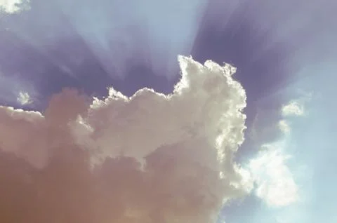 Sunlight Shining Through The Cloud. Stock Photos