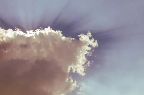 Sunlight Shining Through The Cloud. Stock Photos