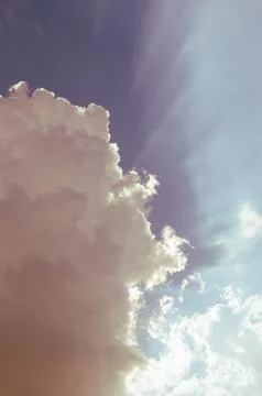 Sunlight Shining Through The Cloud. Stock Photos