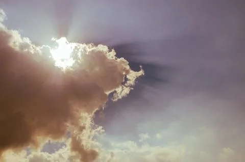 Sunlight Shining Through The Cloud. Stock Photos