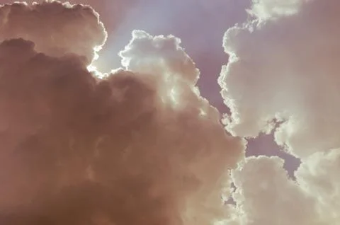 Sunlight Shining Through The Cloud. Stock Photos