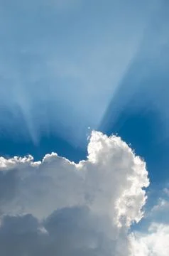 Sunlight Shining Through The Cloud. Stock Photos