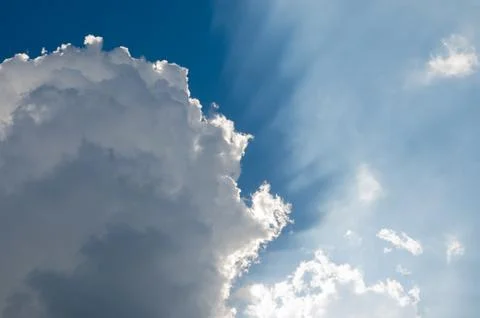 Sunlight Shining Through The Cloud. Stock Photos