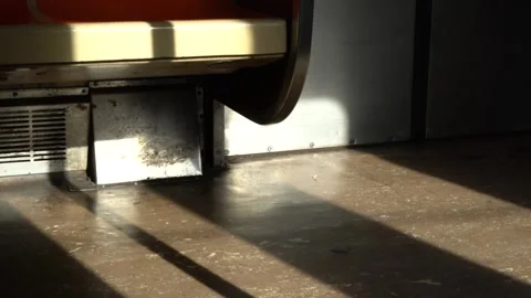 Sunlight shining through onto NYC subway car Stock Footage 255740203