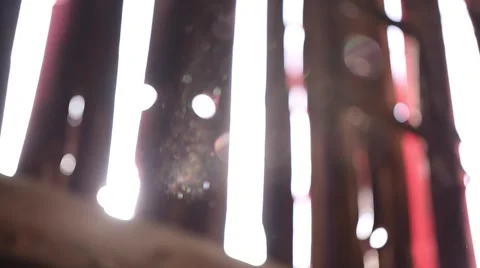 Sunlight shining through the old barn wall Stock Footage 49677067