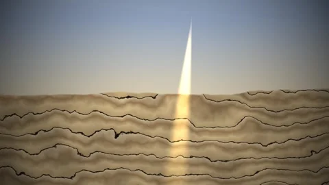 Sunlight shining through waves on sandy surface at dusk Stock Footage 338200691