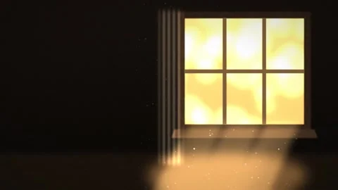 Sunlight Shining Through Window with Dust Particles Motion Graphics Video stock 347645026