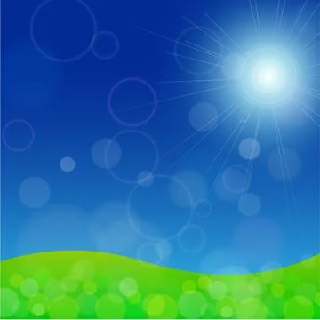 Sunlight on The Sky Landscape, Vector Illustration Illustrazione stock