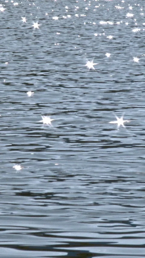 Sunlight Sparkling on Rippling Water Surface Vertical Video Vidéo 346068179
