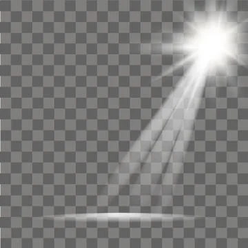 Sunlight special lens flare light effect on transparent background. Vector. Stock Illustration