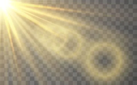 Sunlight special lens flash light effect on transparent background. Effect of Stock Illustration