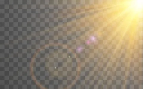 Sunlight special lens flash light effect on transparent background. Effect of Stock Illustration