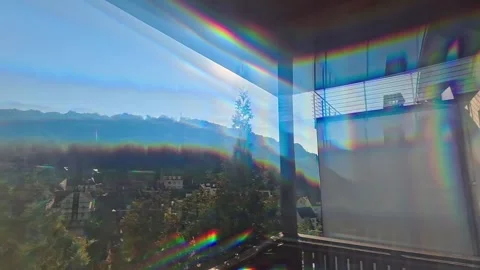 Sunlight is split into its spectral colors by a prism Video stock 342165694