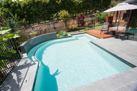 Sunlight is spreading through the swimming pool Stock Photos