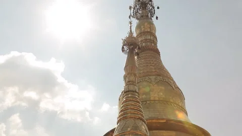 Sunlight Streaming Through Cambodian Buddhist Temple Pagoda Stock-Footage 333706006