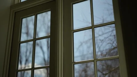 Sunlight streaming through classic window panes Stock Footage 346298816