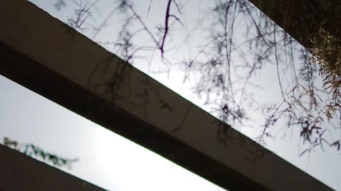 Sunlight streaming through the gaps between beams in 4k slow motion 120fps Stock Footage 285839177