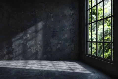 Sunlight streaming through a modern loft window Stock Photos