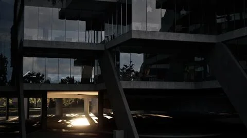 Sunlight streaming through the windows of a building Ilustración de archivo