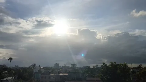 Sunlight Streams Dramatic Clouds 스톡 동영상 320095527