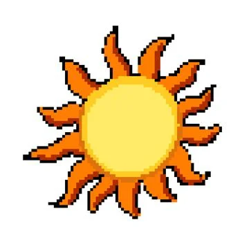 Sunlight sun pixel art vector illustration Stock Illustration
