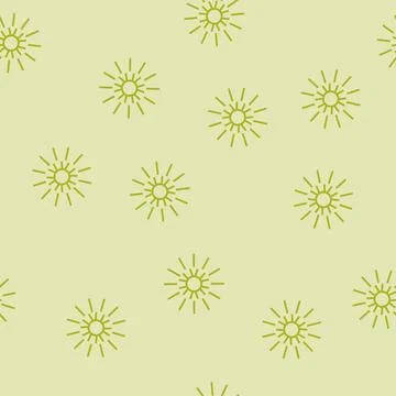 Sunlight sun summer line seamless pattern イラスト素材