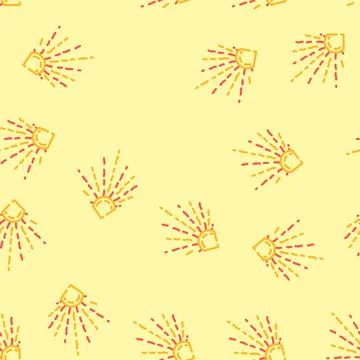 Sunlight sun summer vector seamless pattern Stock Illustration