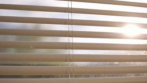 Sunlight through blinds Stock Footage 75456778