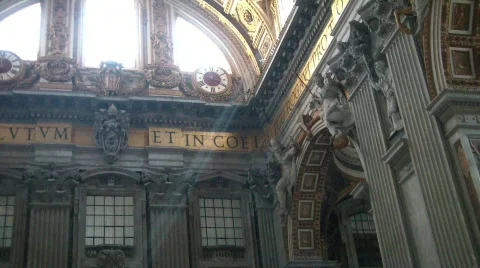 Sunlight through a church Stock Footage 526822