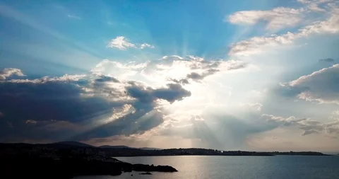 Sunlight through clouds Stock Footage 92748838