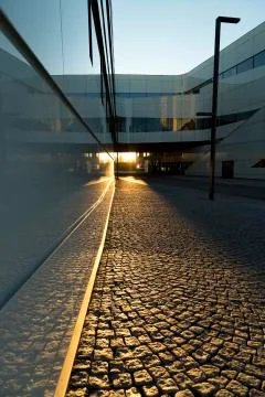 Sunlight Through Gap in Building Stock Photos