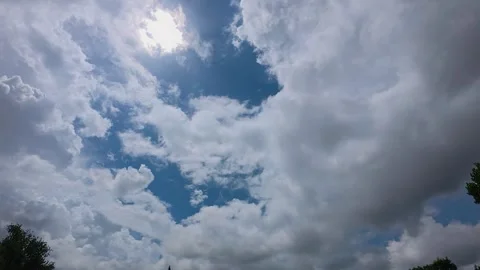 Sunlight Through Moving Clouds with rain timeline Stock Footage 313148659