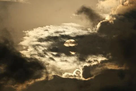 Sunlight Through Storm Clouds Stock Photos