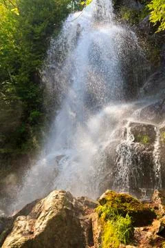 Sunlight through Waterfalls Stock Photos