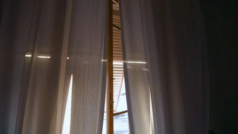 Sunlight through the window. Slow motion. Stock Footage 122990452
