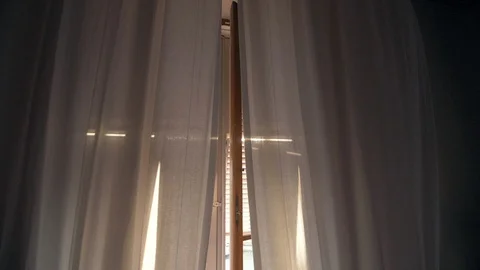 Sunlight through the window. Slow motion. Stock Footage 122990697