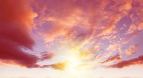 Sunlight in warm summer sky Stock Photos