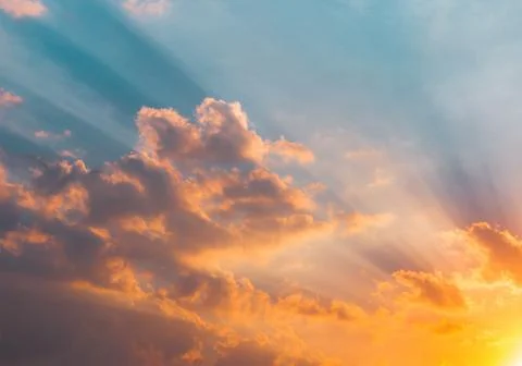 Sunlight in warm summer sky Stock Photos