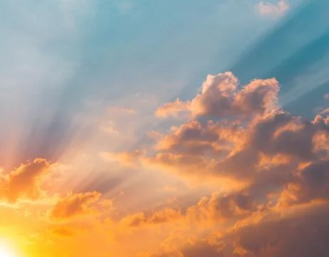 Sunlight in warm summer sky Stock Photos